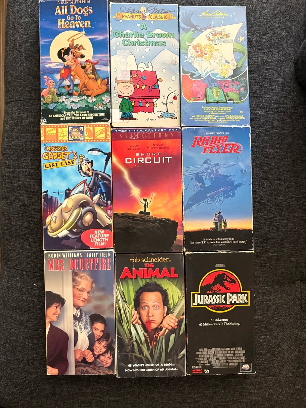 Lot of Classic VHS Movie Tapes - Includes Jurassic Park & Charlie Brown